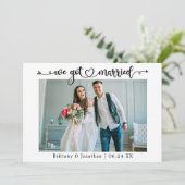 Calligraphy Heart We Got Married Photo Wedding 案内状 (スタンド正面)