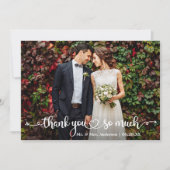 Calligraphy Heart Wedding Photo サンキューカード (正面)