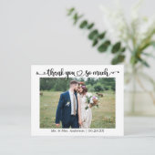Calligraphy Heart Wedding Photo Thank You So Much ポストカード (スタンド正面)