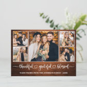 Calligraphy Heart Wood Thankful 5 Photo シーズンカード (スタンド正面)