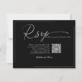 Calligraphy Klassische Moderne Hochzeit  QR-Code R 出欠カード (正面)