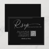 Calligraphy Klassische Moderne Hochzeit  QR-Code R 出欠カード (正面/裏面)
