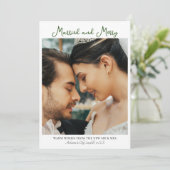 Calligraphy Married and Merry Forest Green Text シーズンカード (スタンド正面)