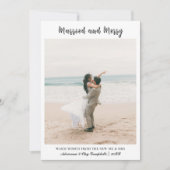 Calligraphy Married and Merry Light Gray Text シーズンカード (正面)