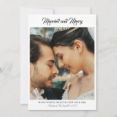 Calligraphy Married and Merry Simple Black Text シーズンカード (正面)