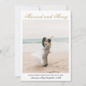 Calligraphy Married and Merry Soft Gold Text シーズンカード (正面)