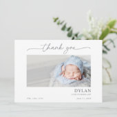 Calligraphy Minimal Baby Photo Thank You Card (スタンド正面)