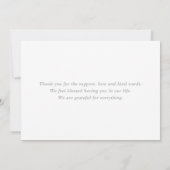 Calligraphy Minimal Baby Photo Thank You Card (裏面)