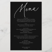 Calligraphy Minimalist Wedding Menu Black (正面)