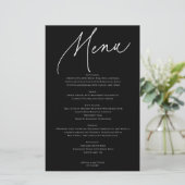 Calligraphy Minimalist Wedding Menu Black (スタンド正面)