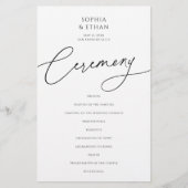 Calligraphy Minimalist Wedding Program White (正面)