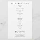 Calligraphy Minimalist Wedding Program White (裏面)