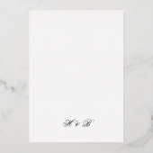 Calligraphy Monogram Gold & White Formal Wedding 箔招待状 (裏面)