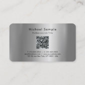 Calligraphy Name QR Code Script Luxe Silver 名刺 (裏面)