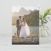 Calligraphy Overlay 2 Wedding Photo Thank You Card 招待状 (スタンド正面)
