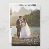 Calligraphy Overlay 2 Wedding Photo Thank You Card 招待状 (正面/裏面)