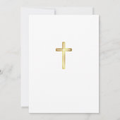 Calligraphy Photo Collage Gold Cross Baby Baptism 招待状 (裏面)