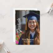  Calligraphy  Photo Grad Party  Personalize カード (正面/裏面インサイチュ)