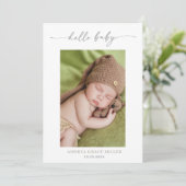 Calligraphy Photo Hello Baby Announcement Card 招待状 (スタンド正面)