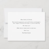 Calligraphy Pink Welcoming Baby Announcement card (裏面)