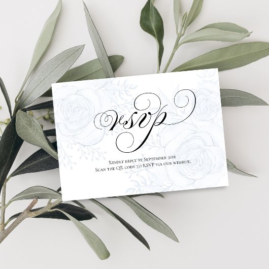 Calligraphy QR Code Wedding RSVP Response Card