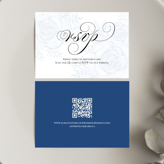 Calligraphy QR Code Wedding RSVP Response Card
