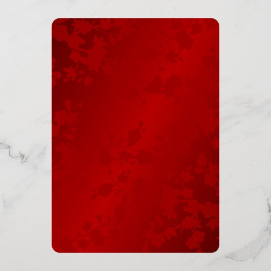 Calligraphy  Red Gold Chinese Wedding 箔招待状 (裏面)