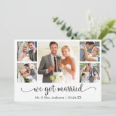 Calligraphy Red Heart 5 Photo We Got Married 案内状 (スタンド正面)