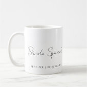Calligraphy Script Bride Squad Bridesmaid Name コーヒーマグカップ (左)