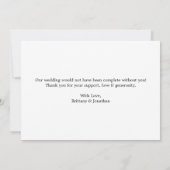 Calligraphy Script Heart Wedding Photo サンキューカード (裏面)