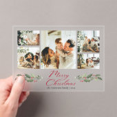 Calligraphy Script Photo Collage Christmas Card アクリル招待状 (インサイチュ (ポータブル))