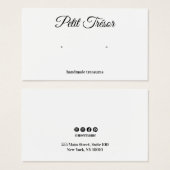 Calligraphy Script Plain White Earring Display (正面&裏面)