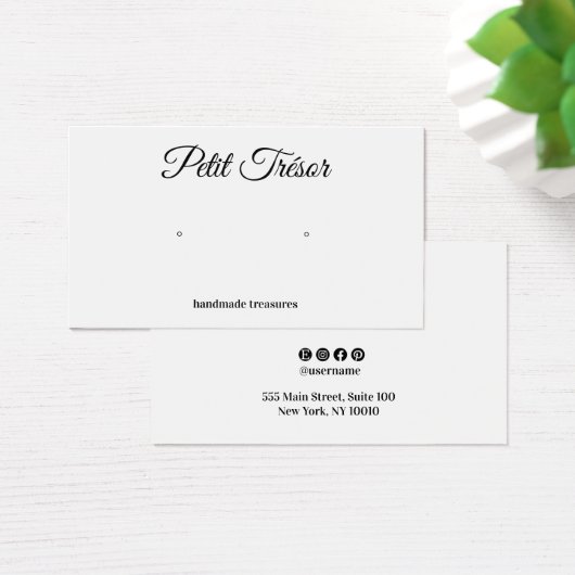 Calligraphy Script Plain White Earring Display (デスク)