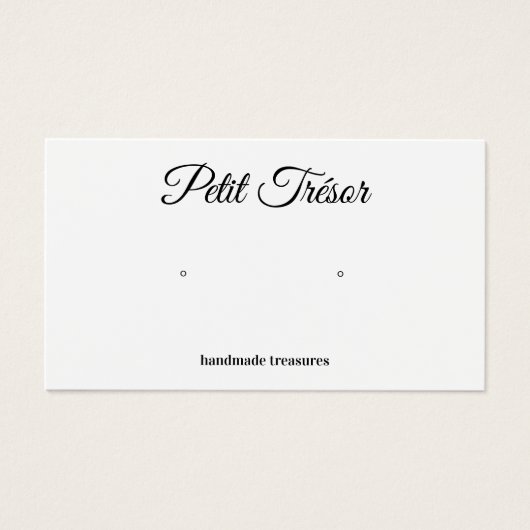 Calligraphy Script Plain White Earring Display (正面)