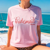 Calligraphy Script Red Bridesmaid  Tシャツ
