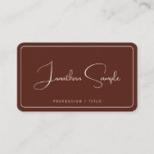 Calligraphy Script Terracotta Premium Silk Luxury 名刺 (正面)