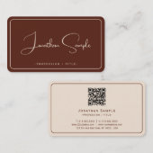 Calligraphy Script Terracotta Premium Silk Luxury 名刺 (正面/裏面)