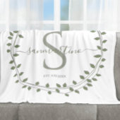 Calligraphy Script Wreath Monogram シェルパブランケット