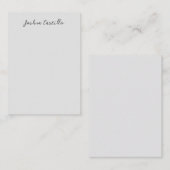 Calligraphy Simple Grey Professional Name ノートカード (正面/裏面)