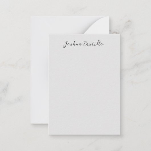 Calligraphy Simple Grey Professional Name ノートカード (正面)