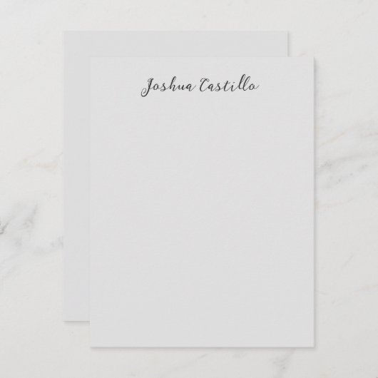 Calligraphy Simple Grey Professional Name ノートカード (正面/裏面)