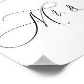 Calligraphy Simple Mr Mrs Signature ポスター (角)