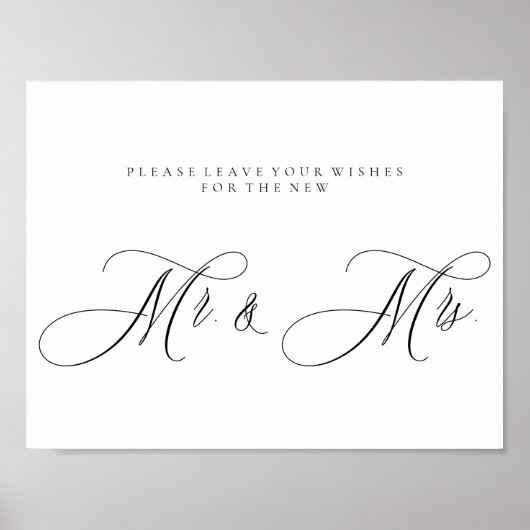 Calligraphy Simple Mr Mrs Signature ポスター (正面)