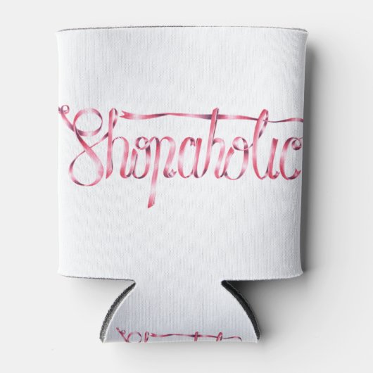 Calligraphy sticker shopaholic Quote 缶クーラー (正面)