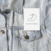 Calligraphy trendy classical monogram  缶バッジ (インサイチュ)