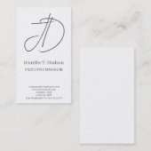 Calligraphy trendy classical monogram profile card 名刺 (正面/裏面)