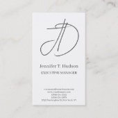 Calligraphy trendy classical monogram profile card 名刺 (正面)