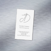 Calligraphy trendy classical script monogram grey マグネット名刺 (インサイチュ)