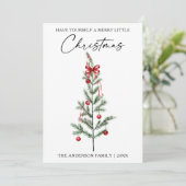 Calligraphy Watercolor Red Bow Christmas Tree シーズンカード (スタンド正面)