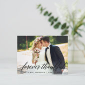 Calligraphy Wedding Photo Eternally Grateful ポストカード (スタンド正面)